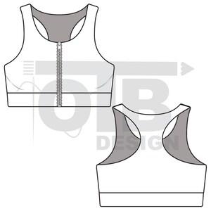 the front and back of a women's crop top