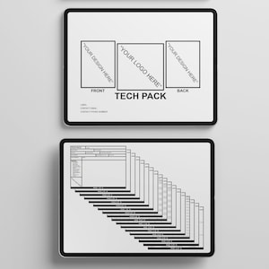 OTB Editable Blank Tech Pack Template for Fashion Design and Clothing Brands Adobe Illustrator PDF Vector