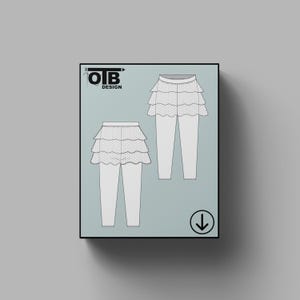 OTB Tutu Leggings Vector Flat Technical Drawing Illustration Classic Blank Sketch Mock-Up Template Design Tech Pack Cad image 1
