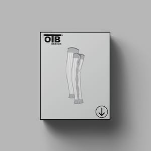OTB Futrzane ocieplacze na nogi od dołu Wektor Płaski rysunek techniczny Klasyczny pusty szkic Makieta szablonu Projekt Tech Pack Cad zdjęcie 1