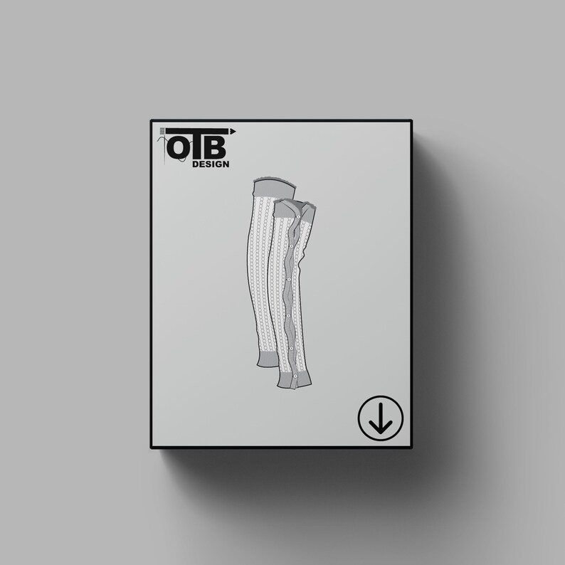 OTB Futrzane ocieplacze na nogi od dołu Wektor Płaski rysunek techniczny Klasyczny pusty szkic Makieta szablonu Projekt Tech Pack Cad zdjęcie 1