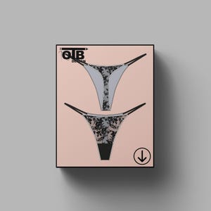 OTB Spets Thong Med Sidoremmar Vektor Platt Teknisk Ritning Illustration Klassisk Tom Skiss Mock-Up Mall Design Tech Pack Cad