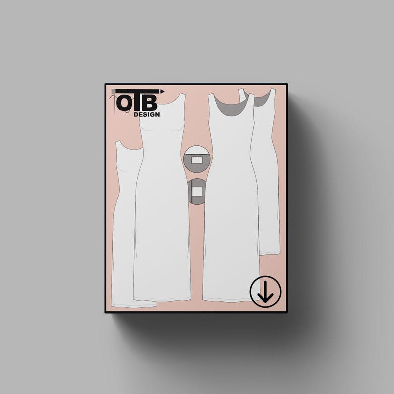 a box with a picture of a woman's dress on it