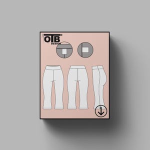 OTB Capri Pants With Flare Legs Vector Flat Technical Drawing Illustration Classic Blank Sketch Mock-Up Template Design Tech Pack Cad