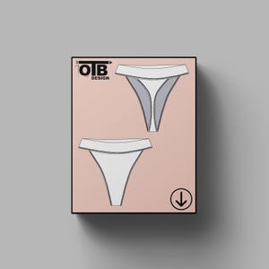 OTB-logotyp, gummiband, stringtrosa, vektor, platt teknisk ritning, illustration, klassisk tom skiss, mock-up, malldesign, Tech Pack Cad