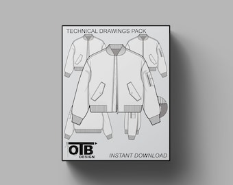 Cropped MA-1 Bomber Jacket Vector Flat Flight Technical Drawing Illustration Blank Mock-up Template Design Tech Pack CAD Sketch Military