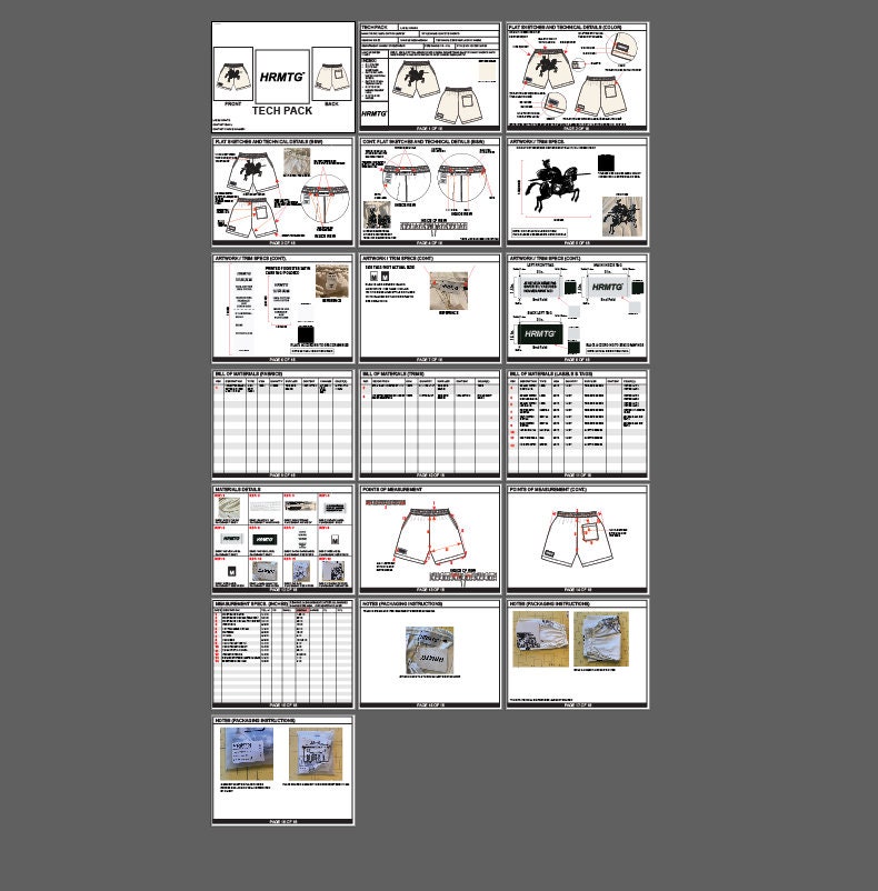 OTB Editable Blank Tech Pack Template for Fashion Design and Clothing ...