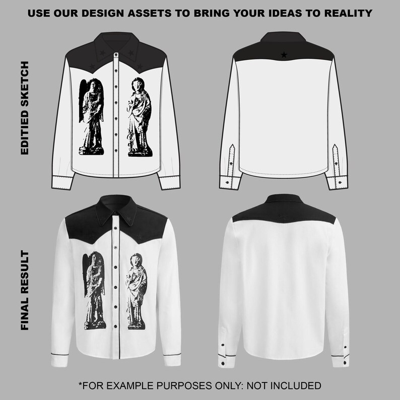 Painters Vest Zip Work Jacket Flat Technical Drawing Illustration Mock-up Template for Design Tech Pack Vector CAD Streetwear Editable image 5