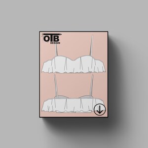 OTB Off The Shoulder Bikini Top Vector Flat Technical Drawing Illustration Classic Blank Sketch Mock-Up Template Design Tech Pack Cad