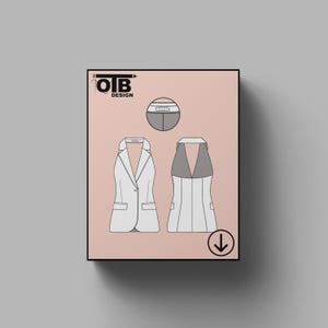 a box that has a picture of a woman's coat on it