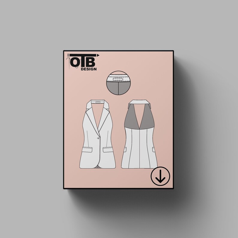 a box that has a picture of a woman's coat on it