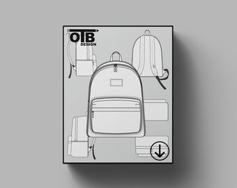 Zaino in stile classico OTB, illustrazione vettoriale di disegno tecnico piatto, modello di schizzo vuoto classico, design Tech Pack Cad