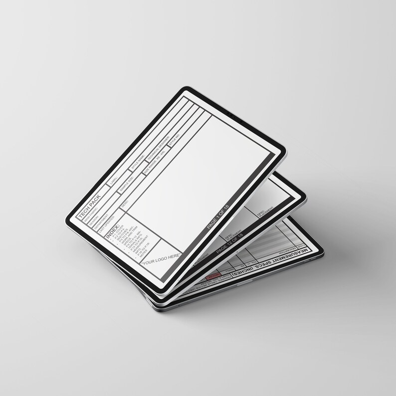 OTB Editable Blank Tech Pack Template for Fashion Design and Clothing ...