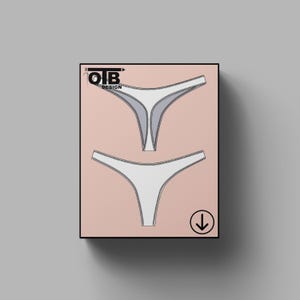 OTB Classic Thong Vector Flat Technical Drawing Illustration Classic Blank Sketch Mock-Up Template Design Tech Pack Cad
