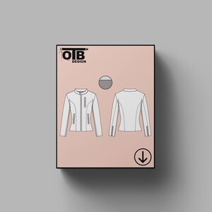 May include: A white jacket with a zip fastening and a stand-up collar. The jacket has two pockets on the front and two pockets on the sleeves. The jacket is shown in a flat lay with the front and back views.