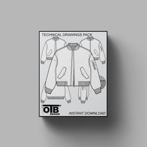 Cropped MA-1 Bomber Jacket Vector Flat Flight Technical Drawing Illustration Blank Mock-up Template Design Tech Pack CAD Sketch Military