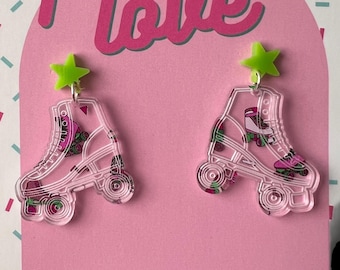 Roller skates on roller skates derby acrylic earrings - choose your style