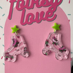 Roller skates on roller skates derby acrylic earrings - choose your style