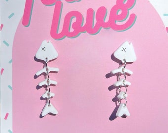 Fish bone acrylic earrings