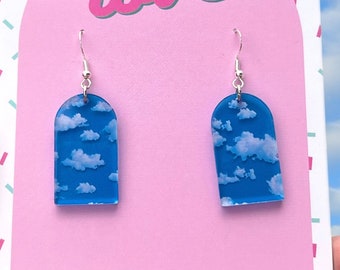 Translucent cloud arch acrylic earrings