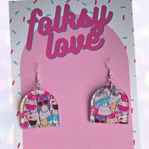 Kawaii Katzen Bogen Ohrringe aus Acryl
