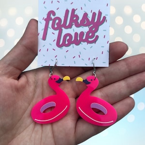 Flamingo floaty acrylic earrings