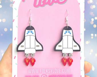 Florida space center space shuttle acrylic earrings
