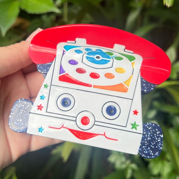 Griffe pour téléphone portable : pince en acétate, style jello