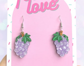 Bunch of grapes acrylic earrings