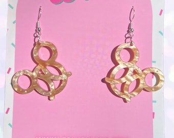 Mouse Pretzels acrylic earrings