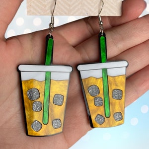 Iced coffee earrings