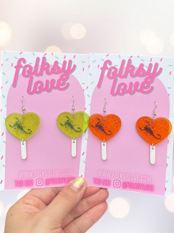 Choice of critter lollipop acrylic earrings