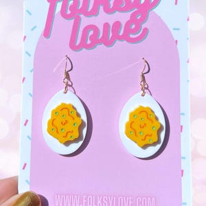 Deviled egg acrylic earrings