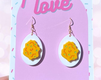 Deviled egg acrylic earrings