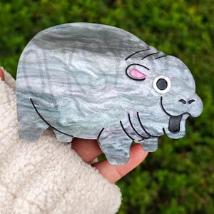 Baby Hippo Acetate Hair Claw