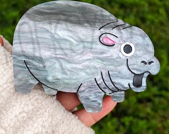 Baby Hippo Acetate Hair Claw