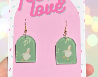 Silly goose arch acrylic earrings