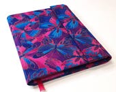 Handmade A5 Refillable Journal Cover for Notebook, Diary or Sketchbook with Butterflies
