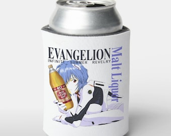 Evangelion Coozie, Rei Ayanami Can Cooler, Anime Cozie, Old English Beer Coozy, Kozie, Beer Can Sleeve