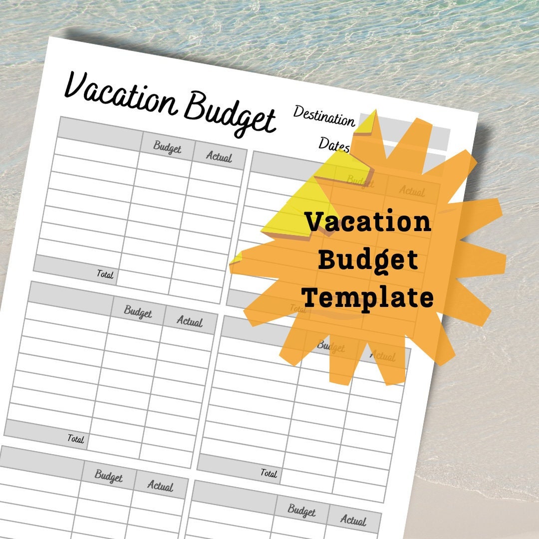 Editable Vacation Budget Template Vacation Planning Etsy