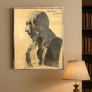 オルタンス・ビネット 1933年 署名入り木炭画 女性の肖像画、カナダ