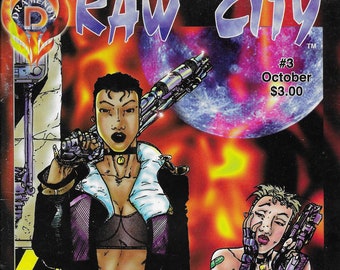 Raw City No 3 1995 Mature Adult Comic Book Cyber Punk SciFi Vintage
