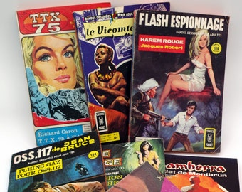 Lot of Vintage 1970's Pulp Comic Books In French Bundle