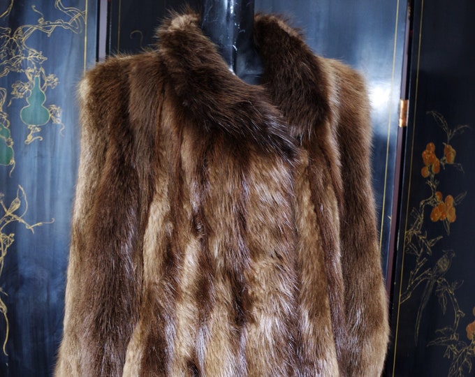 Women's Vintage Muskrat Fur Coat Size Mediumlarge Etsy