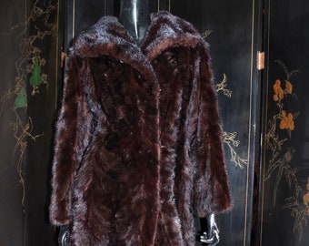 Vintage Women's Mink Fur Coat Trench Size Medium