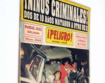 Rare! Vintage 1990's Mexican True Crime Magazine PELIGRO Revista Nota Roja 1995