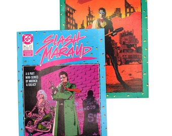 Set of 2 Slash Maraud Comics by DC Comics 1987 1980's Exploitation