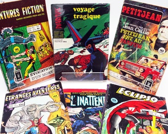 Bundle of Vintage 1970's Pulp Comic Books In French