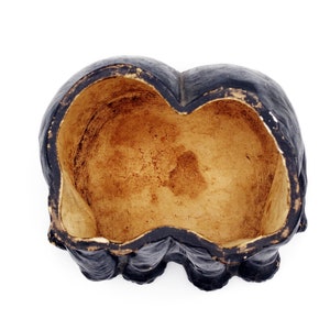 Vintage Cookie Jar of 2 Black Elephants Embracing Each Other Chalkware Sculpture Jar image 9