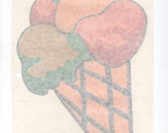 Calcomanía de transferencia de calor para camiseta con diseño de cono de helado de los años 70, 12 x 7 pulgadas